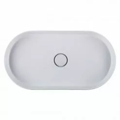 BagnoDesign Teatro Oval White 650 x 350mm Countertop Basin -Cheap Basins Store BDS CIR 102 WH D2 460