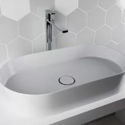 BagnoDesign Teatro Oval White 650 x 350mm Countertop Basin -Cheap Basins Store BDS CIR 102 WH D3 460