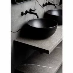BagnoDesign Matt Black Koy 400mm Round Countertop Basin 10 BagnoDesign Matt Black Koy 400mm Round Countertop Basin -Cheap Basins Store BDS KOY 702 MB D4 460