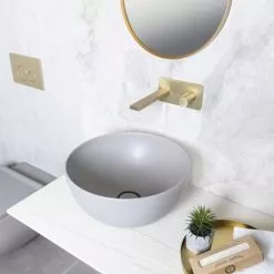 BagnoDesign Matt Grey Koy 400mm Round Countertop Basin 10 BagnoDesign Matt Grey Koy 400mm Round Countertop Basin -Cheap Basins Store BDS KOY 702 MGY D4 460