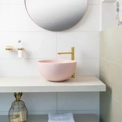 BagnoDesign Matt Pink Koy 400mm Round Countertop Basin