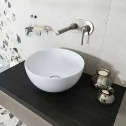 BagnoDesign Gloss White Koy 400mm Round Countertop Basin 8 BagnoDesign Gloss White Koy 400mm Round Countertop Basin -Cheap Basins Store BDS KOY 702 WH D3 460