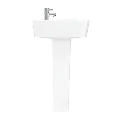 Brooklyn Modern Square Basin + Pedestal (1 Tap Hole) 6 Brooklyn Modern Square Basin + Pedestal (1 Tap Hole) - Image 6