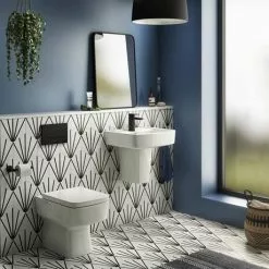 Brooklyn Modern Square Basin & Semi Pedestal (520mm Wide - 1 Tap Hole) 6 Brooklyn Modern Square Basin & Semi Pedestal (520mm Wide - 1 Tap Hole) -Cheap Basins Store BR520SP d3n 460