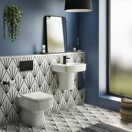 Brooklyn Modern Square Basin & Semi Pedestal (520mm Wide - 1 Tap Hole) 3 Brooklyn Modern Square Basin & Semi Pedestal (520mm Wide - 1 Tap Hole) - Image 3