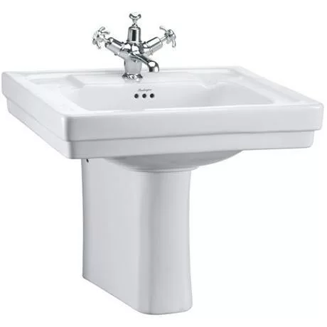 Burlington Contemporary Medium Basin and Semi Pedestal - Various Tap Hole Options 1 Burlington Contemporary Medium Basin and Semi Pedestal - Various Tap Hole Options