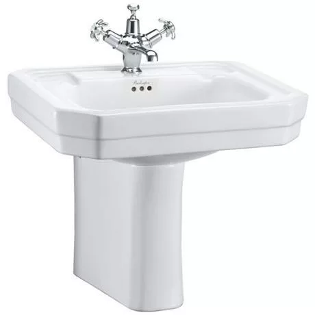 Burlington Victorian Medium Basin and Semi Pedestal - Various Tap Hole Options 1 Burlington Victorian Medium Basin and Semi Pedestal - Various Tap Hole Options
