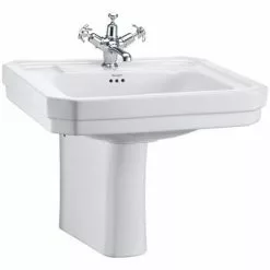 Burlington Victorian Large Basin and Semi Pedestal - Various Tap Hole Options