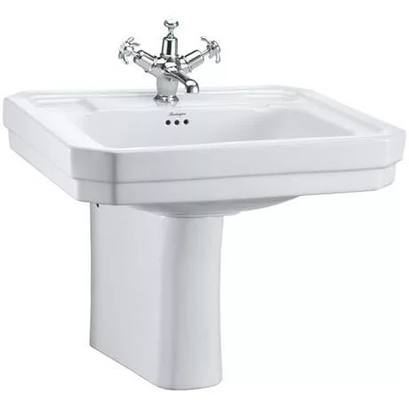 Burlington Victorian Large Basin and Semi Pedestal - Various Tap Hole Options 1 Burlington Victorian Large Basin and Semi Pedestal - Various Tap Hole Options