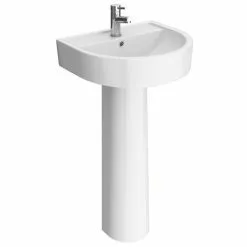 Bianco Round Basin 1TH with Full Pedestal