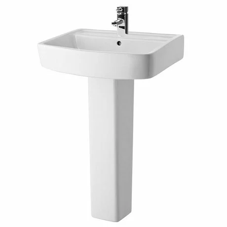 Bliss Modern Square Basin & Pedestal - 1 Tap Hole - 2 x Size Options 1 Bliss Modern Square Basin & Pedestal - 1 Tap Hole - 2 x Size Options