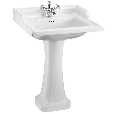 Burlington Classic Square 65cm Basin & Pedestal 1 Burlington Classic Square 65cm Basin & Pedestal
