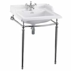 Burlington Classic 65cm Basin & Chrome Basin Stand - Various Tap Hole Options