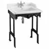 Burlington Classic 65cm Basin with Black Aluminium Wash Stand - Various Tap Hole Options