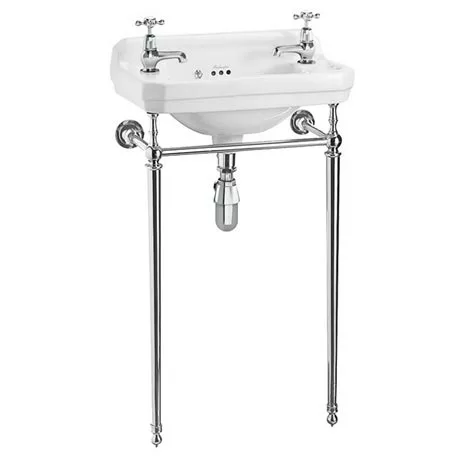 Burlington Cloakroom 515mm 2TH Edwardian Basin & Chrome Wash Stand 1 Burlington Cloakroom 515mm 2TH Edwardian Basin & Chrome Wash Stand