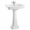 Burlington Contemporary Medium Basin and Pedestal - Various Tap Hole Options