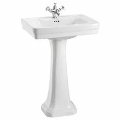Burlington Contemporary Medium Basin and Pedestal - Various Tap Hole Options