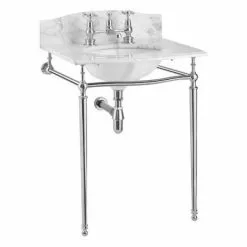 Cheap Basins Store -Cheap Basins Store Burlington Georgian Carrara Marble Basin with Chrome Wash Stand d1 460