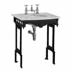 Burlington Georgian Carrera Marble Basin with Black Aluminium Wash Stand -Cheap Basins Store Burlington Georgian Carrera Marble Basin with Black Aluminium Wash Stand d2 460