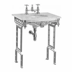 Burlington Georgian Carrera Marble Basin with Polished Aluminium Wash Stand -Cheap Basins Store Burlington Georgian Carrera Marble Basin with Polished Aluminium Wash Stand d2 460