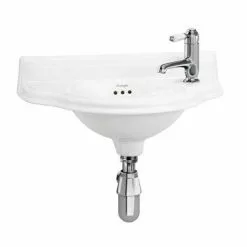 Burlington Traditional 1TH Wall Mounted Curved Cloakroom Basin - P13R