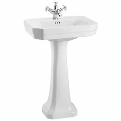 Burlington Victorian Medium Basin and Pedestal - Various Tap Hole Options