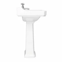 Nuie Carlton 1 Tap Hole Traditional Basin + Pedestal (Various Size Options) -Cheap Basins Store CARL1THBAS D2 460