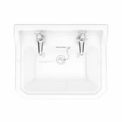 Nuie Carlton 1 Tap Hole Traditional Basin + Pedestal (Various Size Options) -Cheap Basins Store CARL1THBAS D3 460