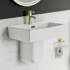 Cubo Basin + Semi Pedestal (520mm Wide - 1 Tap Hole)