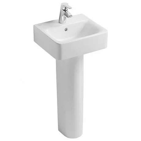 Ideal Standard Connect Cube 40cm 1TH Handrinse Basin + Pedestal 1 Ideal Standard Connect Cube 40cm 1TH Handrinse Basin + Pedestal