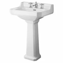 Old London Richmond Comfort Height Traditional 3TH Basin & Pedestal