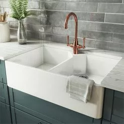 Rangemaster Double Bowl Belfast Ceramic Kitchen Sink
