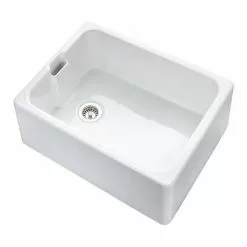Rangemaster Farmhouse Belfast Ceramic Kitchen Sink inc. Basket Strainer Waste -Cheap Basins Store CFBL595WH detail3 460