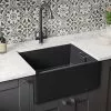 Rangemaster Grange Belfast Matt Black Ceramic Kitchen Sink inc. Basket Strainer Waste
