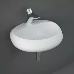 RAK Cloud 55cm 1TH Wall Hung Basin - Matt White