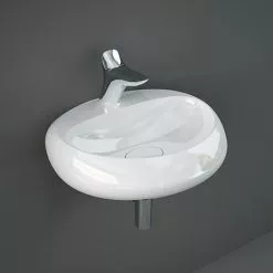 RAK Cloud 55cm 1TH Wall Hung Basin - Gloss White