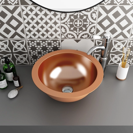 Trafalgar Polished Copper 407mm Round Counter Top Basin 1 Trafalgar Polished Copper 407mm Round Counter Top Basin
