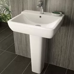 Hudson Reed Arlo 550mm 1TH Basin + Full Pedestal