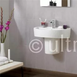 Ultra - Priory 600 Basin 1TH & Semi Pedestal - CPR001 -Cheap Basins Store CPR001 d2 375