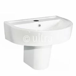 Ultra - Priory 600 Basin 1TH & Semi Pedestal - CPR001