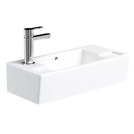 Britton Bathrooms - Narrow Cloakroom Washbasin - Left or Right Handed Option 1 Britton Bathrooms - Narrow Cloakroom Washbasin - Left or Right Handed Option