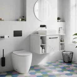 Crosswater Calpe 400mm Countertop Basin Gloss White - CT4090UCW -Cheap Basins Store CT4090UCW 460