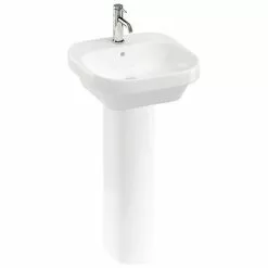 Britton Bathrooms Curve2 450mm 1TH Basin with Full Pedestal