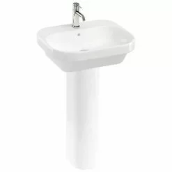 Britton Bathrooms Curve2 550mm 1TH Basin with Full Pedestal