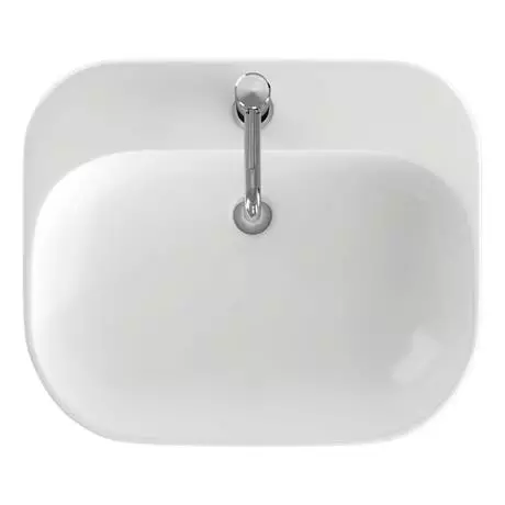 Britton Bathrooms Curve2 550mm 1TH Basin with Semi Pedestal 2 Britton Bathrooms Curve2 550mm 1TH Basin with Semi Pedestal - Image 2
