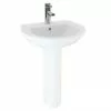 Cove 550mm Basin And Full Pedestal Set - 1 Tap Hole