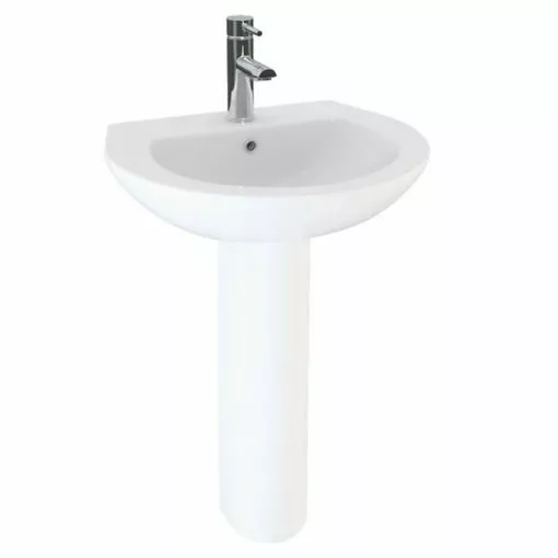Shop for creative Cove 550mm Basin And Full Pedestal Set 1 Tap Hole