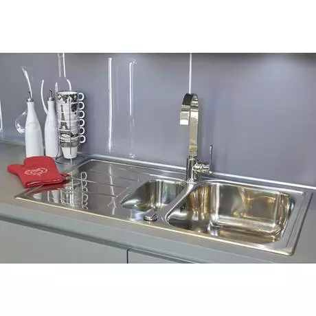 Reginox Diplomat Eco 1.5 Bowl Stainless Steel Inset Kitchen Sink 3 Reginox Diplomat Eco 1.5 Bowl Stainless Steel Inset Kitchen Sink - Image 3