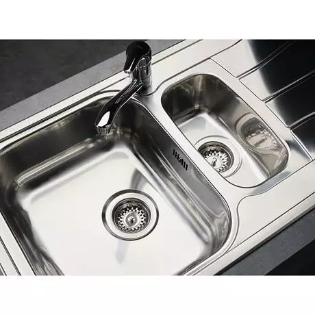 Reginox Diplomat Eco 1.5 Bowl Stainless Steel Inset Kitchen Sink 4 Reginox Diplomat Eco 1.5 Bowl Stainless Steel Inset Kitchen Sink - Image 4