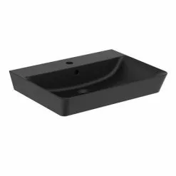 Ideal Standard Connect Air Cube Silk Black 600mm Wall Mounted / Vanity Basin - E0298V3 -Cheap Basins Store E0298V3.ai6 460